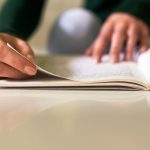 Person reading a book